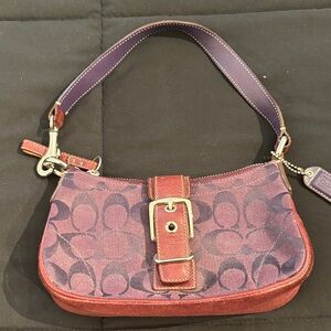 Coach Red and Purple Signature Bag